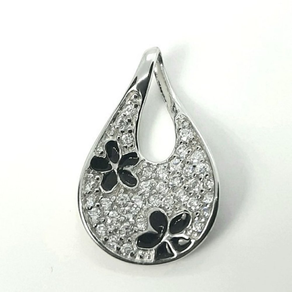 Sterling SILVER flower pendant 1.0" - Picture 4 of 5